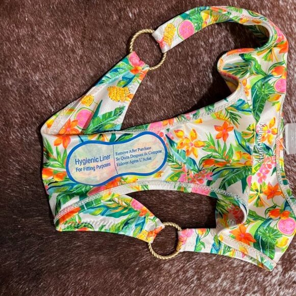 Kulani Kinis Golden Hour Ring Bikini Bottoms Floral Tropical Print S - Picture 9 of 14